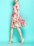 Women's Bright Silk Chiffon Dress - Virtual Blue Store