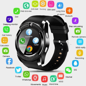 Smart Watch Men Bluetooth Sport Watches Women Ladies Rel Gio Smartwatch with Camera Sim Card Slot Android Phone PK DZ09 Y1 A1 - Virtual Blue Store