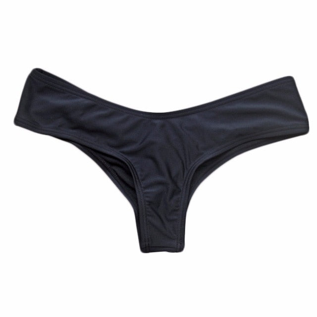 Swimwear Women Briefs Bikini Bottom Side Ties Brazilian Thong Swimsuit Classic Cut Bottoms Biquini Swim Short Ladies Swimsuit - Virtual Blue Store