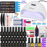 Nail Set 84W UV LED Lamp For Manicure 27/20/10 pcs Gel Nail Polish Set Soak Off Gel Varnish For Nail Art Set Dryer Machine Tools - Virtual Blue Store