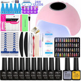 Nail Set 84W UV LED Lamp For Manicure 27/20/10 pcs Gel Nail Polish Set Soak Off Gel Varnish For Nail Art Set Dryer Machine Tools - Virtual Blue Store