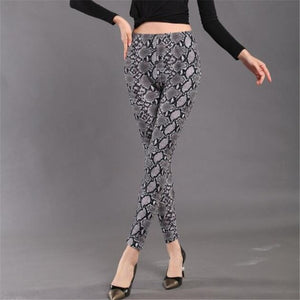 YSDNCHI High Waist Legging Breathable Slim Snake Printing Leggings Push Up Elastic Leggin Slim Ladies Trousers Stretch Legging - Virtual Blue Store
