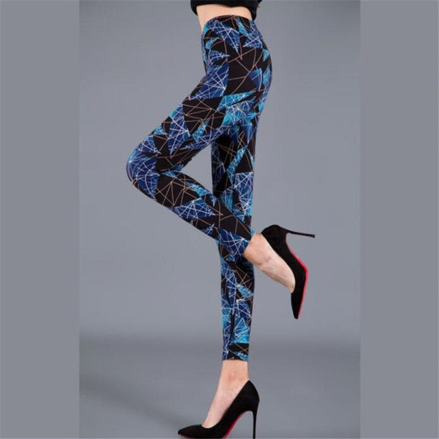 YSDNCHI High Waist Legging Breathable Slim Snake Printing Leggings Push Up Elastic Leggin Slim Ladies Trousers Stretch Legging - Virtual Blue Store