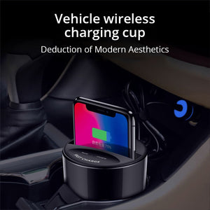 Bonola Fast Wireless Car Charger Cup for SamsungS10/S9/S8/Note10 10W Qi Wireless Charging Car Cup for iPhone11Pro/XsMax/Xr/8Plus - Virtual Blue Store