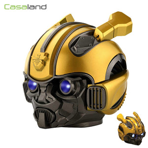 Bumblebee Helmet Bluetooth 5.0 Speaker Portable Wireless LED Flash Light mini Transformer Speaker Surround Stereo Loudspeaker - Virtual Blue Store