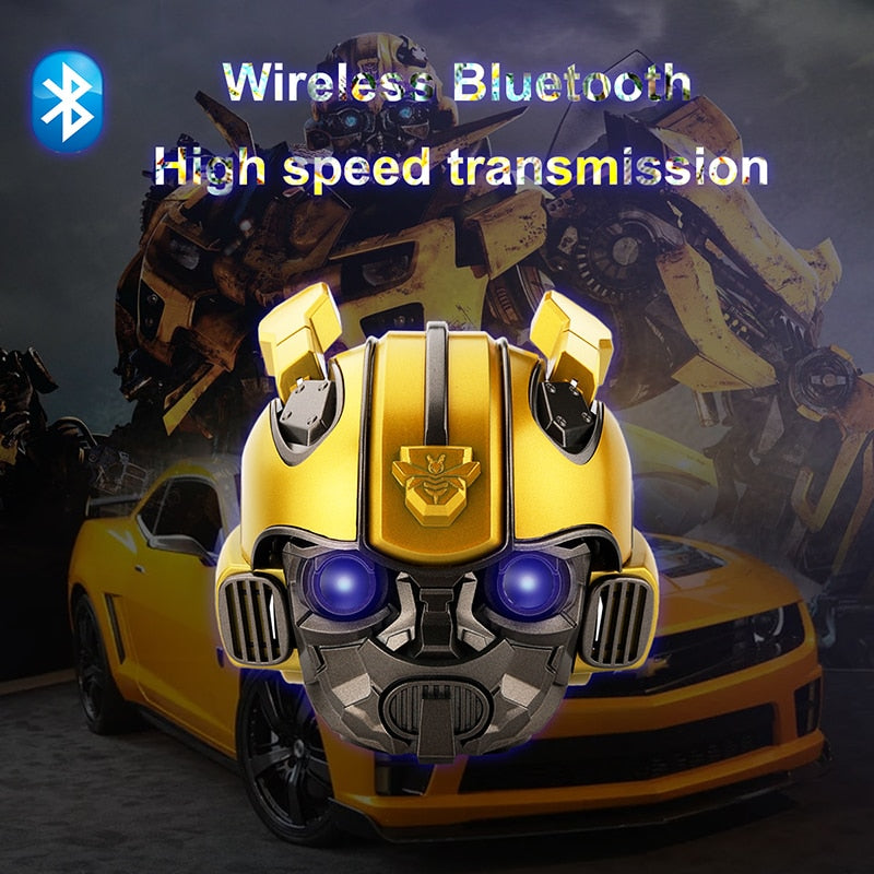 Bumblebee Helmet Bluetooth 5.0 Speaker Portable Wireless LED Flash Light mini Transformer Speaker Surround Stereo Loudspeaker - Virtual Blue Store