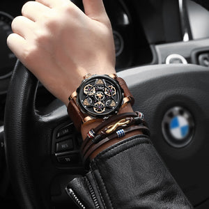 Luxury Brand Men Analog Leather Sports Watches Brown Men's Army Military Watch Male Quartz Clock Relogio Masculino 2020 waches - Virtual Blue Store