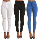 Plus Size Jeans Summer Hole Ripped Sexy Jeans Women Jeggings Cool Denim High Waist Skinny Jeans Pants Pencil Trousers #T1G