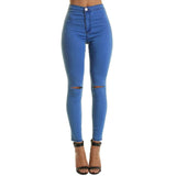 Plus Size Jeans Summer Hole Ripped Sexy Jeans Women Jeggings Cool Denim High Waist Skinny Jeans Pants Pencil Trousers #T1G - Virtual Blue Store
