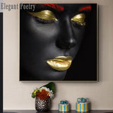 Contemplator Black African Nude Woman Oil Painting on Canvas Posters and Prints Scandinavian Wall Art Picture for living room - Virtual Blue Store