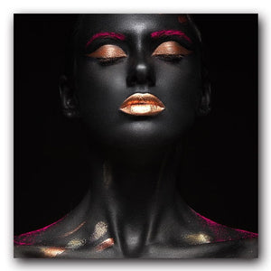 Contemplator Black African Nude Woman Oil Painting on Canvas Posters and Prints Scandinavian Wall Art Picture for living room - Virtual Blue Store