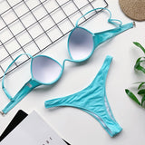 Bikini 2020 Summer Bandage Swimsuit Women Push Up Swimwear Padded Bra Bikini Set Solid Beach Wear Bathing Suit Brazilian Biquini - Virtual Blue Store