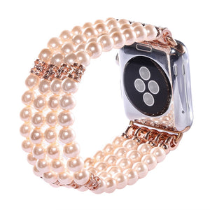 Strap for Apple Watch band 42mm 44mm 40mm 38mm Colorful Comfortable Handmade Pearl Band for Iwatch series SE/6/5/4/3/2/1 - Virtual Blue Store