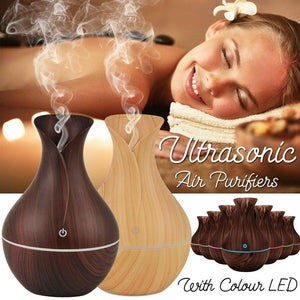130ml Wood Ultrasonic Air Humidifier USB Electric Air Diffuser Humidifier Essential Oil Aromatherapy Air Cooling for Home Office - Virtual Blue Store