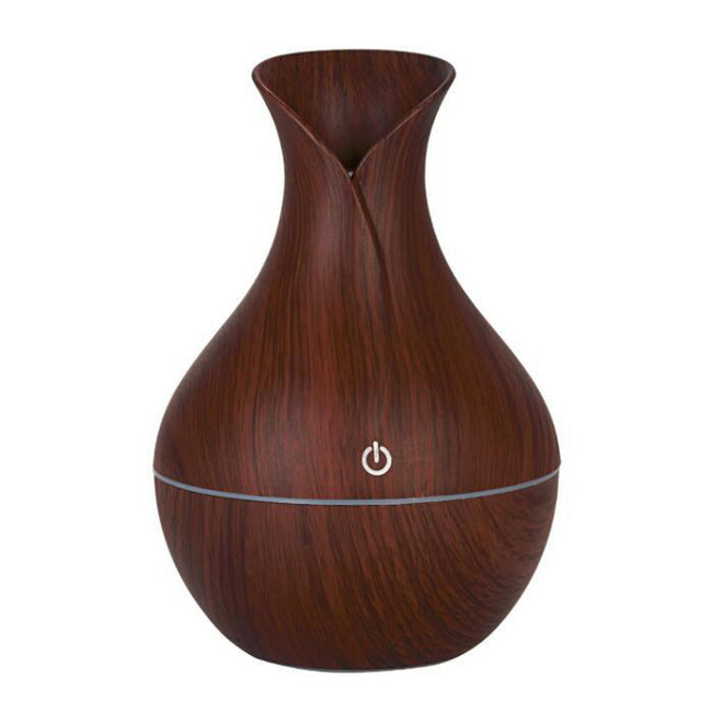130ml Wood Ultrasonic Air Humidifier USB Electric Air Diffuser Humidifier Essential Oil Aromatherapy Air Cooling for Home Office - Virtual Blue Store