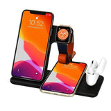 15W Qi Fast Wireless Charger Stand For iPhone 11 XR X 8 Apple Watch 4 in 1 Foldable Charging Dock Station for Airpods Pro iWatch - Virtual Blue Store