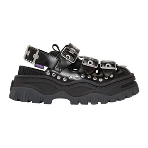 QWEDF 2019 Summer Women's Sandals Platform Women's Shoes ins Hot Sponge Cake Old Shoes Rivets Baotou Trekking Shoes Flats G3-100 - Virtual Blue Store