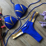 New Arrival Halter Sexy 2 Piece Suit V Neck Backless Summer Two Piece Bathing Sets Pink Beach Wear Suit - Virtual Blue Store