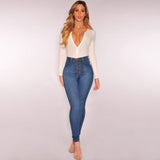 Women High Waisted Skinny Denim Jeans Ladies Spring Autumn Stretch Slim Pants Calf Length Jeans calca jeans feminina Plus Size - Virtual Blue Store