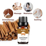 Mishiu 100% Pure Essential Oil For Aromatherapy Sandalwood Vanilla Myrrh Frankincense Cypress Clove Vetiver Massage Oil 10ML - Virtual Blue Store