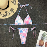 OMKAGI Swimwear Women Tie dye Bikini Set Bathing Suit Beachwear Push Up Swimming Swimwear Sexy Bandage Swimsuit Bikini 2020 - Virtual Blue Store