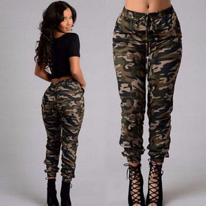 Women Camo Cargo High Waist Hip Hop Trousers Pants Military Army Combat  Camouflage Long Pants Hot Capris