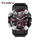 LEMFO LEMD Smart Watch Wireless Bluetooth 5.0 Earphone 2 In 1 360*360 HD Screen Sport Smartwatch Men For Android IOS Phone - Virtual Blue Store