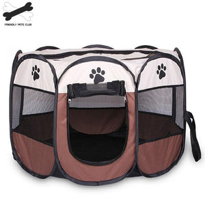 Portable Folding Pet tent Dog House Cage Dog Cat Tent Playpen Puppy Kennel Easy Operation Octagon Fence 2810 - Virtual Blue Store