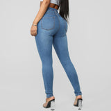 Jeans Woman Casual Skinny Jeans Pocket High Waist Jeans Denim Harem Pants Trousers Jean Taille Haute Femme #js5 - Virtual Blue Store