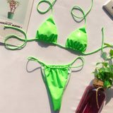 Hirigin Sexy Thong Bikini Women Pu Leather Bandage Swimwear 2020 New Push Up Padded Swimsuit Brizilian Beach Bathing Suit Women - Virtual Blue Store