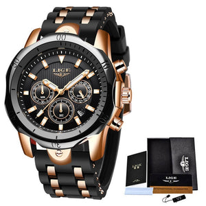 Relogio Masculino New Fashion Watch Men LIGE Top Brand Sport Watches Mens Waterproof Quartz Clock Man Casual Military WristWatch - Virtual Blue Store