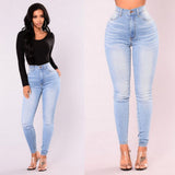 ITFABS Newest Arrivals Fashion Hot Women Lady Denim Skinny Pants High Waist Stretch Jeans Slim Pencil Jeans Women Casual Jeans - Virtual Blue Store