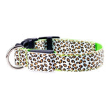 Adjustable LED Light Glow Pet Collar Leopard Nylon Pet Dog Cat Night Safety Luminous Flashing Necklace Glowing Neck Belt XWBE. - Virtual Blue Store
