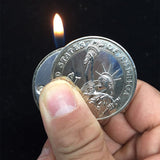 Creative Compact Butane Lighter Gas Lighter Inflated Gas Jet Pendant Coin Bar One Dollar Metal Gift Keychain Key Chain - Virtual Blue Store