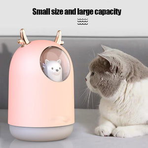 Mini USB Humidifier Cute Portable Ultrasonic Cartoon Animal Air Oil Diffuser Car Home Desktop LED Lamp Mist Maker Machine - Virtual Blue Store