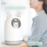 Mini USB Humidifier Cute Portable Ultrasonic Cartoon Animal Air Oil Diffuser Car Home Desktop LED Lamp Mist Maker Machine - Virtual Blue Store