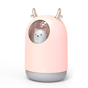 Mini USB Humidifier Cute Portable Ultrasonic Cartoon Animal Air Oil Diffuser Car Home Desktop LED Lamp Mist Maker Machine - Virtual Blue Store