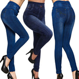 Short Leggings Pants Women High Waist Summer Sport Leggings Ladies Casual Gym Faux Jeans Push Up Workout Legging Trousers Woman - Virtual Blue Store