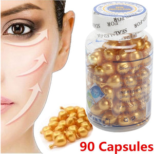 90 Pcs/bottle Anti Wrinkle Regenerating Vitamin E Face Cream Extract Whitening Anti Aging Moisturizing Face Care - Virtual Blue Store