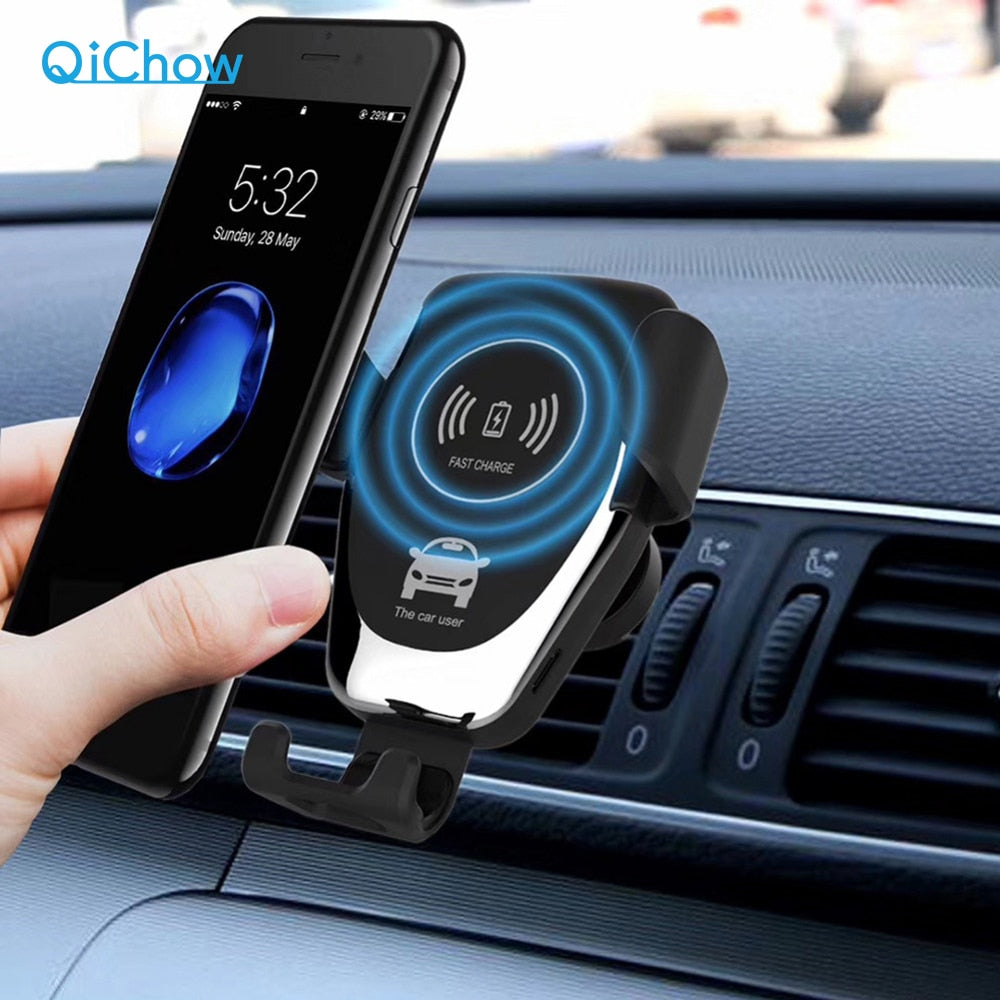 Fast Qi Car Wireless Charger For iPhone XS Max XR X Samsung S10 S9 Intelligent Wireless Charging Phone Car Holder For Xiaomi - Virtual Blue Store