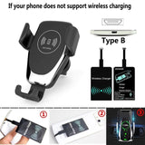Fast Qi Car Wireless Charger For iPhone XS Max XR X Samsung S10 S9 Intelligent Wireless Charging Phone Car Holder For Xiaomi - Virtual Blue Store
