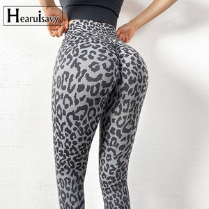 Leopard Leggings For Women Fitness Workout Yoga Pants Scrunch Butt High Waist Stretchy Zebra Pattern Gym Running Tights Leggings - Virtual Blue Store