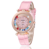 Fashion Women Watch Luxury High Quality Ladies Wrist Watches Leather Band Quartz Clock Female Round Watches Crystal Dial Gifts