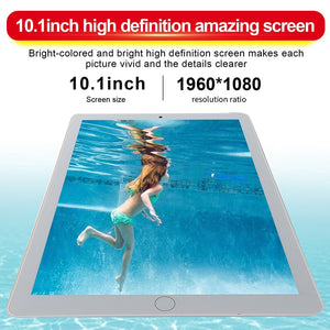 Tablet 10.1 Inch with 6GB + 128GB 1920 * 1200 IPS Screen Android Tablet ARM + DSP Dual-core Wifi Android Tablet HD Screen 3g Blu - Virtual Blue Store