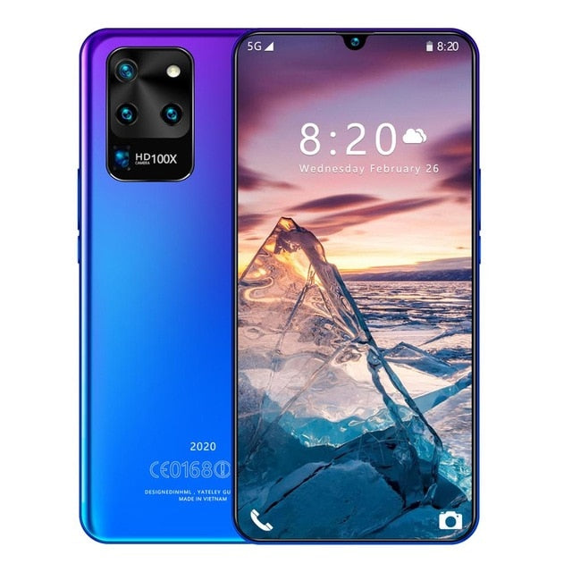7.5 inch Galay S20 network  8GB RAM 256GB ROM Octa Core 4 Camera Snapdragon 855 smart phone With phone case - Virtual Blue Store