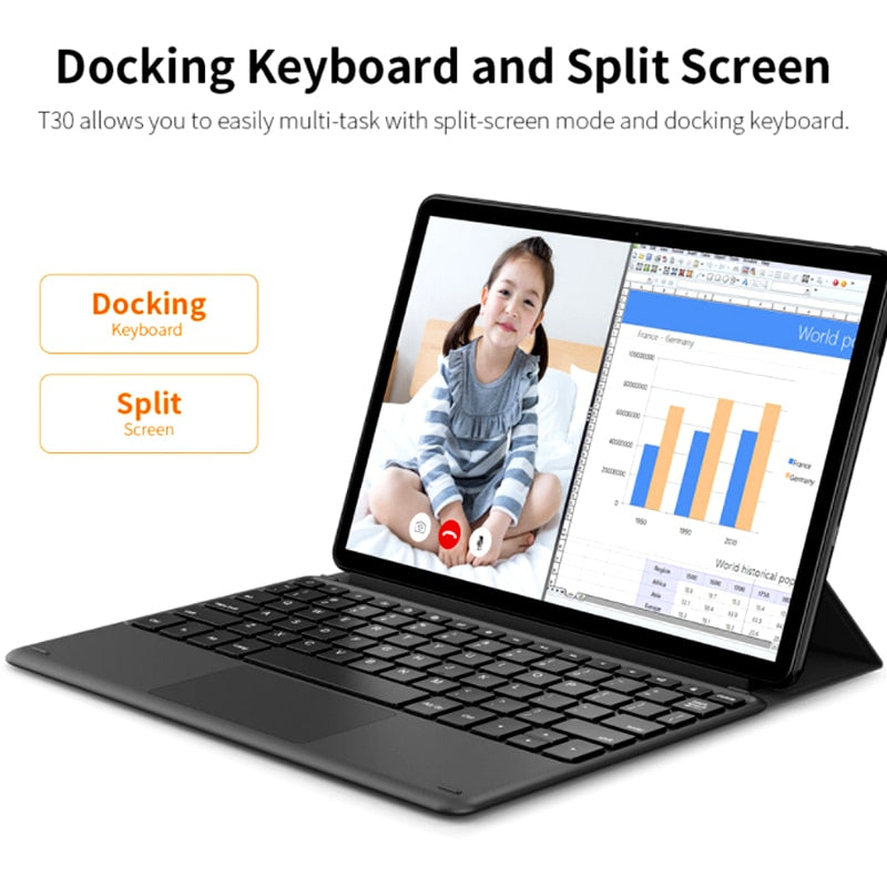 10.1 Inch Tablet Computer Supports Call Wifi Vertical Screen Tablet Computer Android 9.0 Ten Core 2560 * 1600 8G + 256G Dual Car - Virtual Blue Store