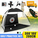 2/3M Indoor Outdoor Golf Practice Net Golf Hitting Cage Garden Grassland Practice Tent Golf Training Equipment Green/Black - Virtual Blue Store