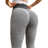 CHRLEISURE Grid Tights Yoga Pants Women Seamless High Waist Leggings Breathable Gym Fitness Push Up Clothing Girl Yoga Pant - Virtual Blue Store
