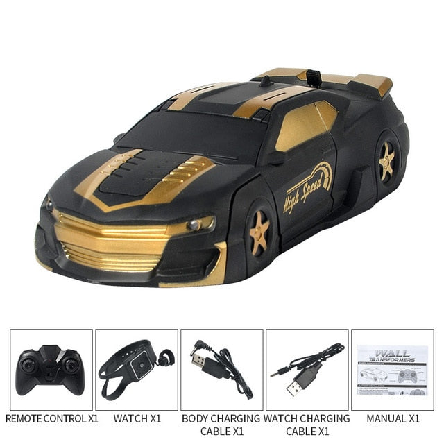 Wall Climbing Car Ges Gesture sensing Remote Control Anti Gravity Land And Wall Dual Mode Driving  RC Stunt Toy One Key Deform - Virtual Blue Store