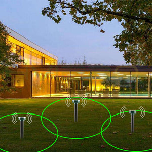 4pcs Solar Powered Ultrasonic Sonic Mouse Mole Pest Rodent Repeller Repellent Yard LED Light Repeller Outdoor Lamp Yard Garden - Virtual Blue Store
